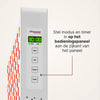 Bedieningspaneel aan de zijkant van de ATP Pure 1500 met display en knoppen RED, NIR, TIME+ en TIME-
