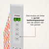 Bedieningspaneel aan de zijkant van het ATP Pure 1500 paneel met display en knoppen RED, NIR, TIME+ en TIME-