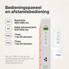 ATP Pure 700 bedieningspaneel en afstandsbediening: rood licht 660 nm, nabij-infrarood 810 en 850 nm, timer van 1 tot 30 minuten