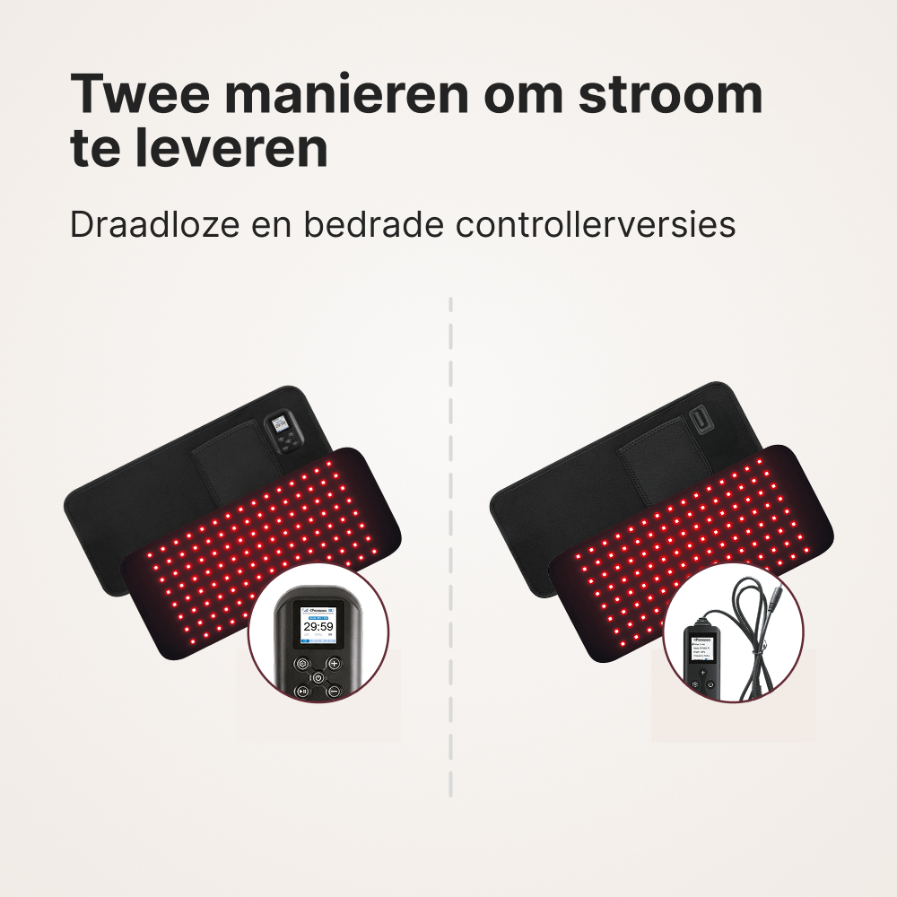 TheraFlex draadloze LED therapy belt met afneembaar bedieningsdisplay